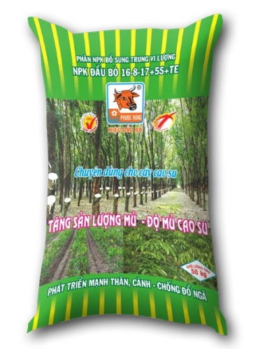 Phân bón NPK 16 –8 – 17 + Bo + Silic + TE - Cao su - Phân Bón Phước Hưng - Công Ty TNHH Thương Mại - Sản Xuất Phước Hưng